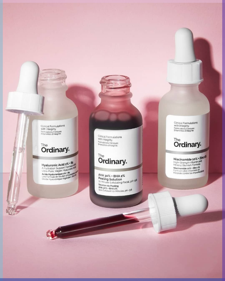 Ordinary Serum Kit 3 in 1 < Niacinamide + AHA 30% + Hyaluronic Acid +SERUM AHA 30% + BHA 2% Peeling Solution